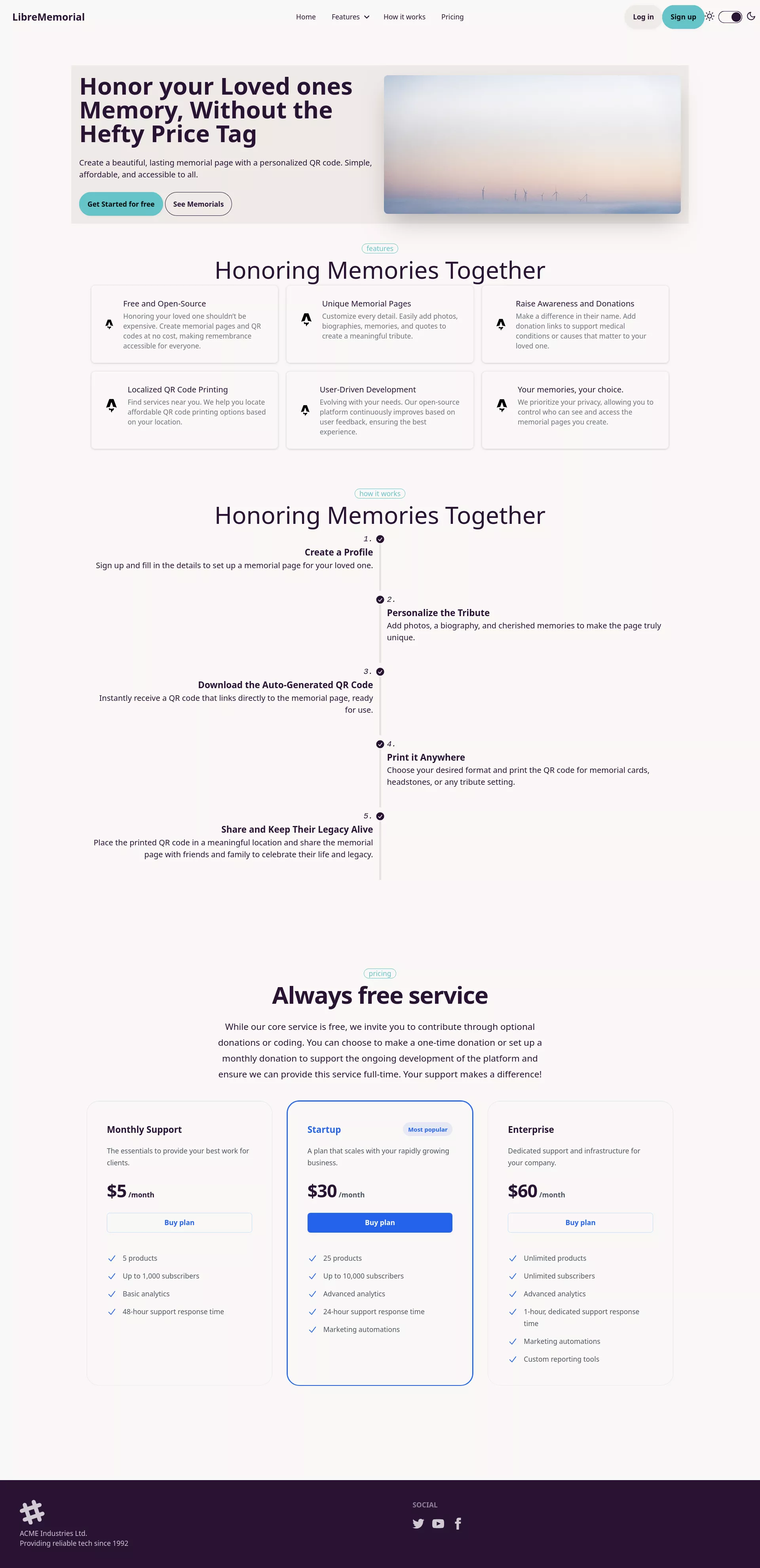 Free - Open-Source Memorial Page Platform