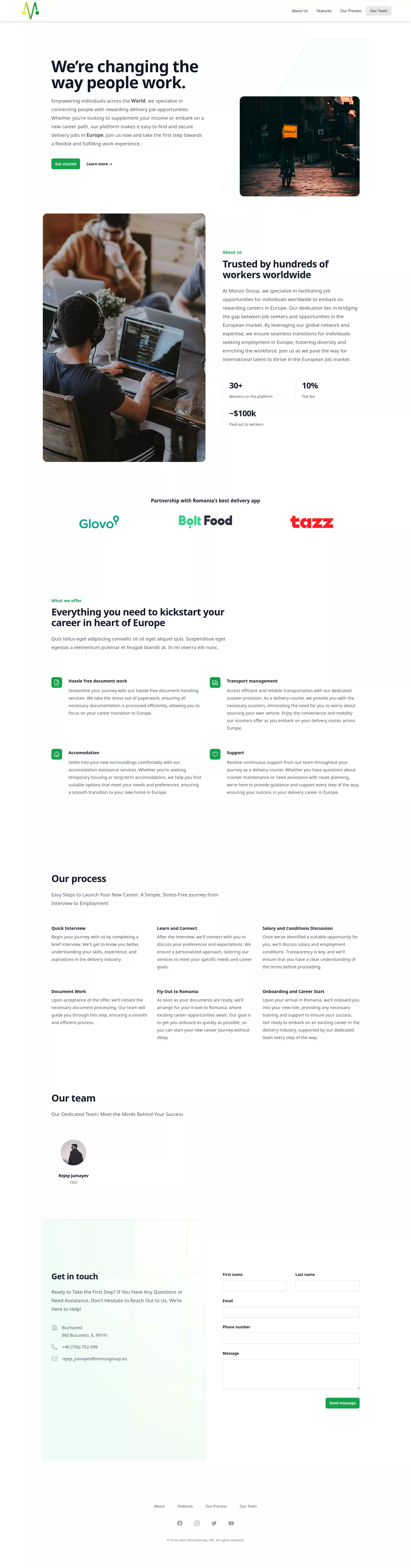 Website for Delivery fleet operating in Romania.